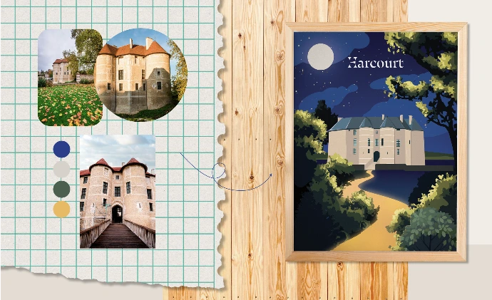 illustration d'un château faite par notre studio graphique