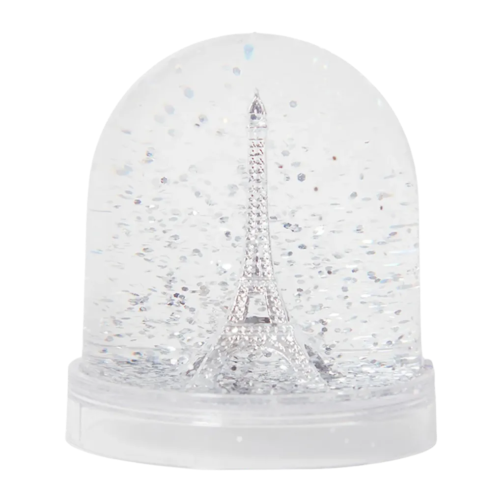 Grande boule à neige Tour Eiffel argentée