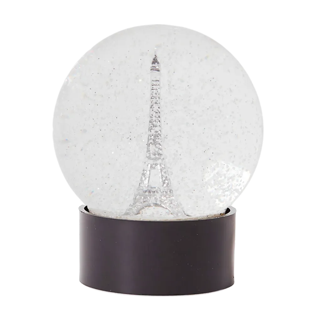 [PARVER-A] Boule à neige en verre Tour Eiffel argentée