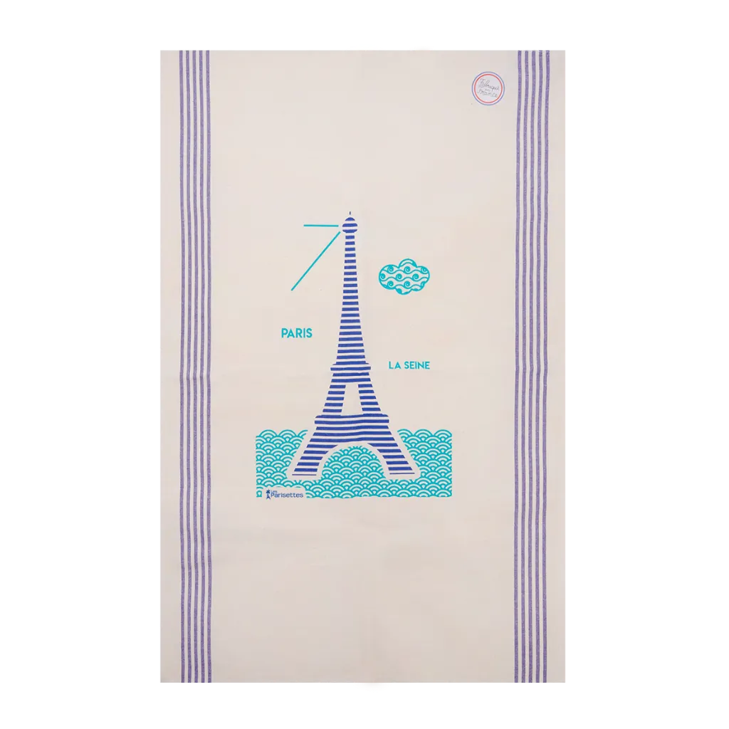 Tea towel Paris la Seine turquoise