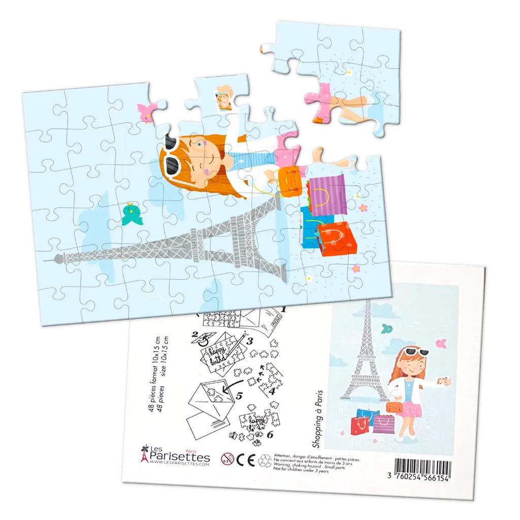 [PARPUZ-SHOP] Carte postale Puzzle Shopping 48 pièces